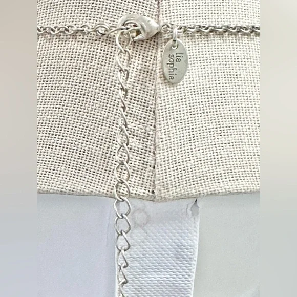 LA SOPHIA Bella Whimsical Antique Silver Rhinestone Floral Statement Necklace - Picture 5 of 5